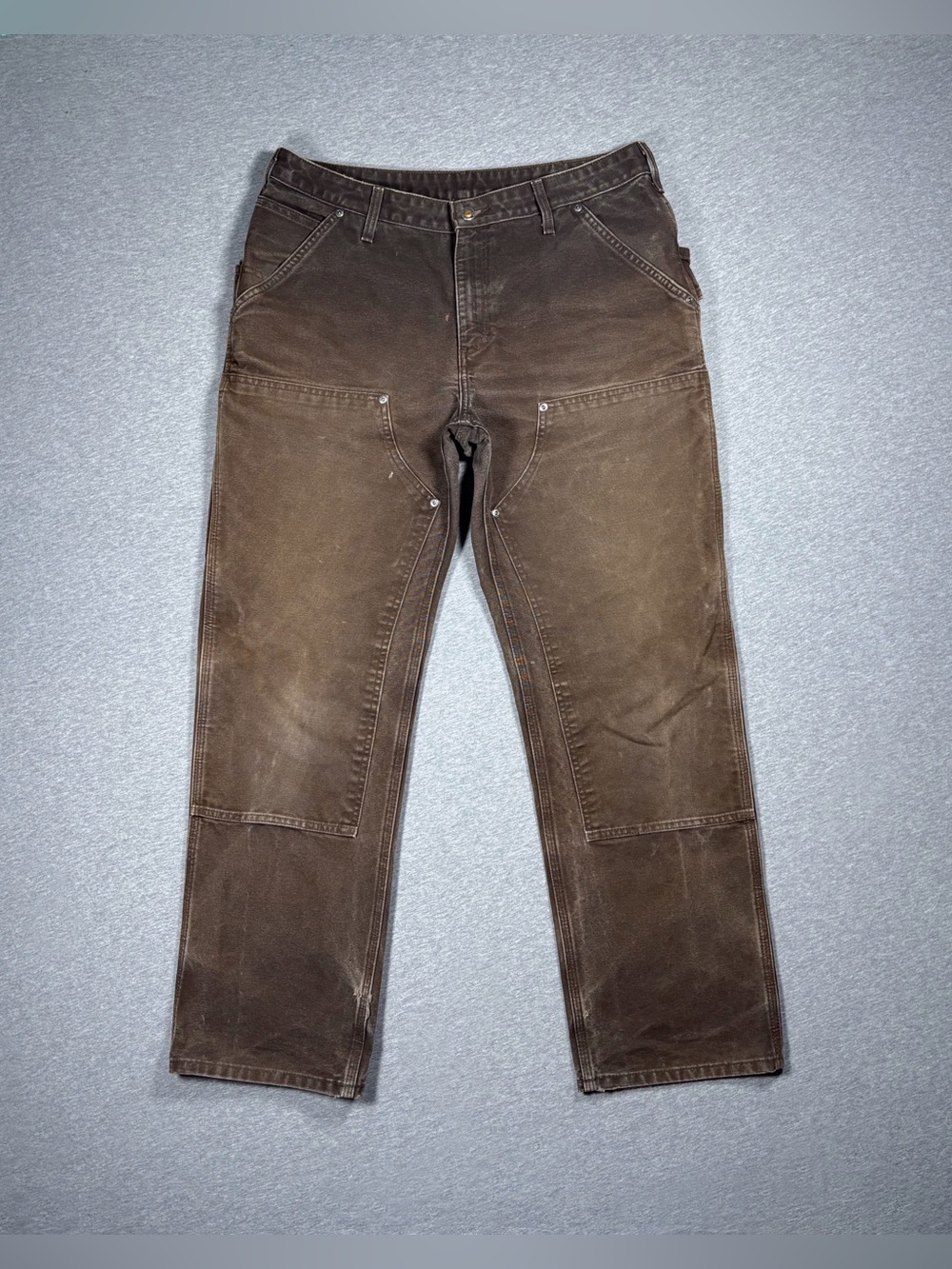 Carhartt Double Knee Duck Canvas Pants Women’s 14 34x32 Brown WB136 DBK